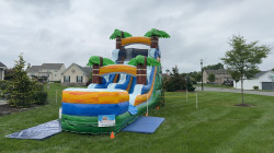15' Tropical Green Marble with inflated pool